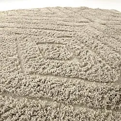 Tapis rond - Amberley Natural Cotton Shaggy (beige)