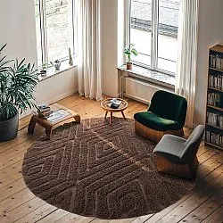 Tapis rond - Amberley Natural Cotton Shaggy (marron)