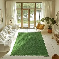 Tapis à poils longs - Amberley Natural Cotton Shaggy (vert)
