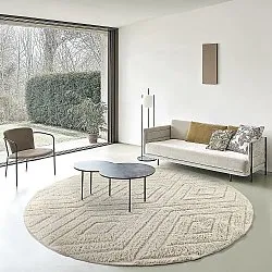 Tapis rond - Amberley Natural Cotton Shaggy (umazano bela)