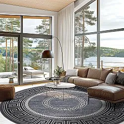 Tapis rond - Ankara Versace (gris)