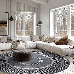 Tapis rond - Ankara Versace (gris)