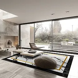 Tapis Wilton - Avola (noir/blanc/doré)