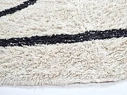 Tapis rond - Bavello Natural Cotton Shaggy (blanc cassé/noir)
