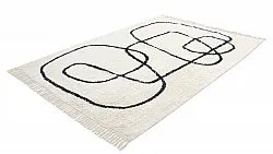 Tapis shaggy - Bavello Natural Cotton Shaggy (blanc cassé/noir)