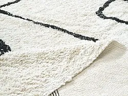 Tapis shaggy - Bavello Natural Cotton Shaggy (blanc cassé/noir)