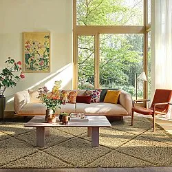 Tapis à poils longs - Bellevue Natural Cotton Shaggy (beige/marron)