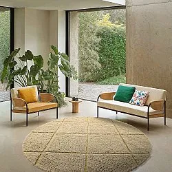 Tapis rond - Bellevue Natural Cotton Shaggy (beige/marron)