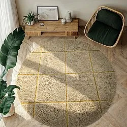 Tapis rond - Bellevue Natural Cotton Shaggy (beige/marron)