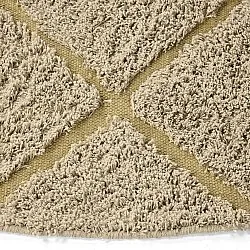 Tapis rond - Bellevue Natural Cotton Shaggy (beige/marron)