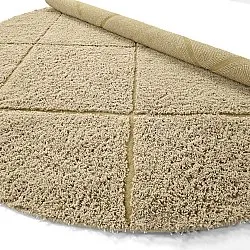 Tapis rond - Bellevue Natural Cotton Shaggy (beige/marron)