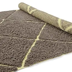 Tapis à poils longs - Bellevue Natural Cotton Shaggy (marron/jaune)