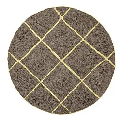 Tapis rond - Bellevue Natural Cotton Shaggy (marron/jaune)