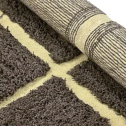 Tapis rond - Bellevue Natural Cotton Shaggy (marron/jaune)