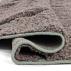 Tapis rond - Bellevue Natural Cotton Shaggy (taupe/vert)