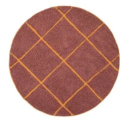 Tapis rond - Bellevue Natural Cotton Shaggy (rouge/orange)