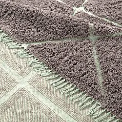 Tapis à poils longs - Bellevue Natural Cotton Shaggy (taupe/vert)