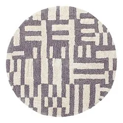 Tapis rond - Bergamo Natural Cotton Shaggy (gris/blanc)