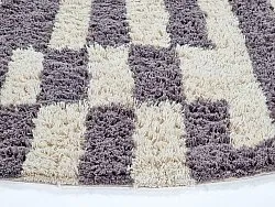 Tapis rond - Bergamo Natural Cotton Shaggy (gris/blanc)