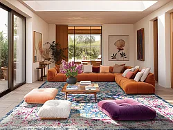 Tapis Wilton - Bouhjar (bleu/rose/multicolore)