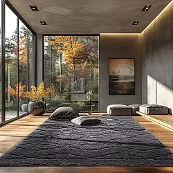 Tapis shaggy - Brynn Natural Cotton Shaggy (noir)