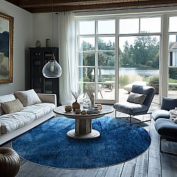 Tapis rond - Cargese (bleu)