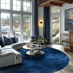 Tapis rond - Cargese (bleu)