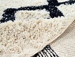 Tapis rond - Chablis Natural Cotton Shaggy (blanc cassé/noir)