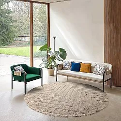 Tapis rond - Conara Natural Cotton Shaggy (beige)