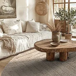 Tapis rond - Conara Natural Cotton Shaggy (beige)