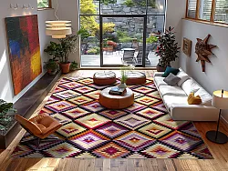 Tapis Wilton - Deia (rose/multicolore)