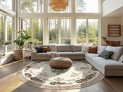 Tapis rond - Delpha (beige/multicolore)