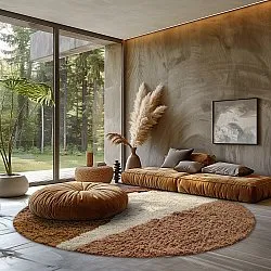 Tapis rond - Donostia Natural Cotton Shaggy (multi)