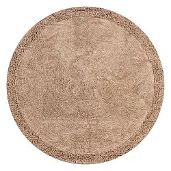 Tapis rond - Ebba Natural Cotton Shaggy (marron)