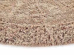 Tapis rond - Ebba Natural Cotton Shaggy (marron)