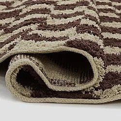 Tapis rond - Elsey Natural Cotton Shaggy (beige/marron)