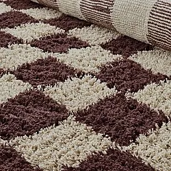 Tapis rond - Elsey Natural Cotton Shaggy (beige/marron)
