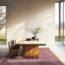 Tapis à poils longs - Elsey Natural Cotton Shaggy (marron/violet)