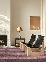 Tapis à poils longs - Elsey Natural Cotton Shaggy (marron/violet)