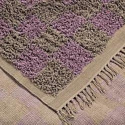 Tapis à poils longs - Elsey Natural Cotton Shaggy (marron/violet)