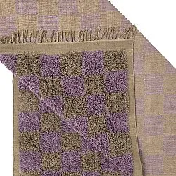 Tapis à poils longs - Elsey Natural Cotton Shaggy (marron/violet)