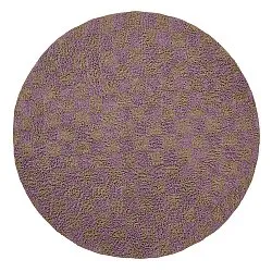 Tapis rond - Elsey Natural Cotton Shaggy (marron/violet)