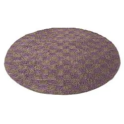 Tapis rond - Elsey Natural Cotton Shaggy (marron/violet)