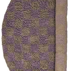 Tapis rond - Elsey Natural Cotton Shaggy (marron/violet)