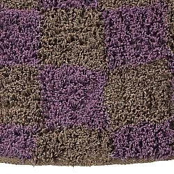 Tapis rond - Elsey Natural Cotton Shaggy (marron/violet)