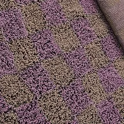 Tapis rond - Elsey Natural Cotton Shaggy (marron/violet)