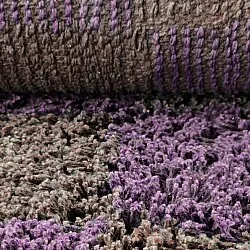 Tapis rond - Elsey Natural Cotton Shaggy (marron/violet)
