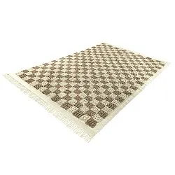 Tapis à poils longs - Elsey Natural Cotton Shaggy (crème/sable)