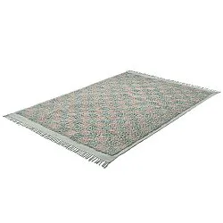 Tapis à poils longs - Elsey Natural Cotton Shaggy (siva/roza)