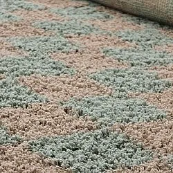 Tapis à poils longs - Elsey Natural Cotton Shaggy (siva/roza)